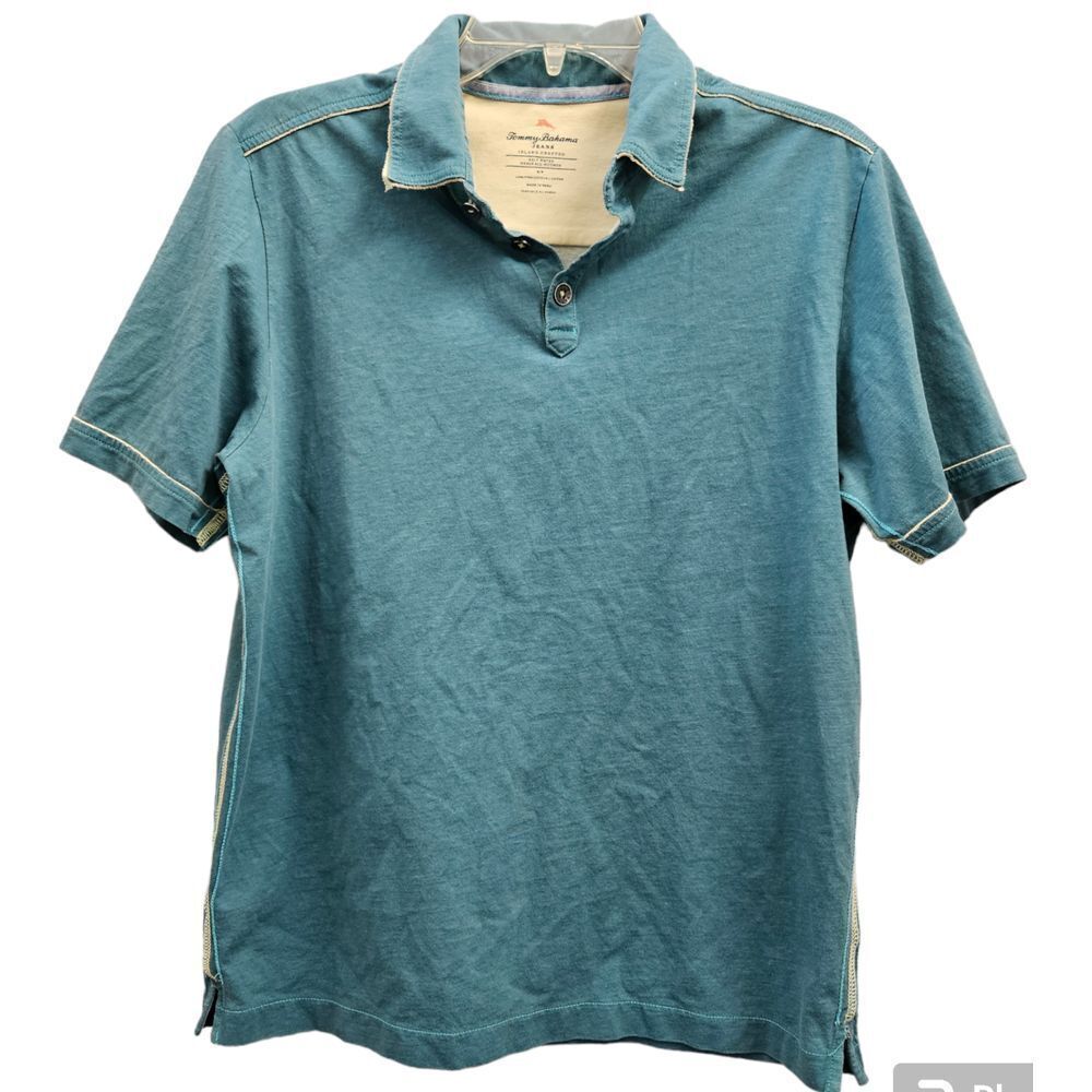 Tommy Bahama Jeans Island Crafted Polo Shirt Men's Sz S Short-Sleeve‎ Aqua Green